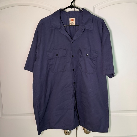Dickies Other - Dickies Mens XL Navy Blue Short Sleeve Work Shirt Button Down
